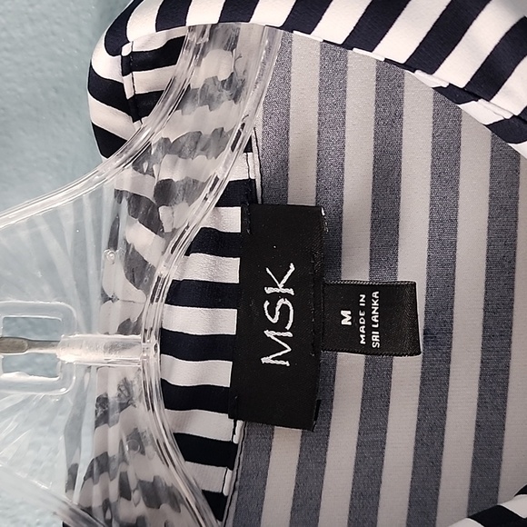 MSK Blue and White Sleeveless Sheath Dress - Picture 3 of 3